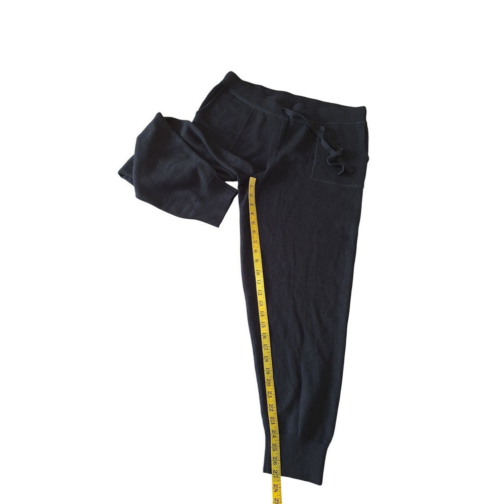 J.Crew Sweatpants Womens Size M Black Cotton Cashmere Drawstring Pull On - Picture 8 of 8